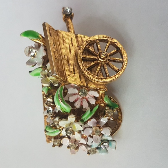 BSK My Fair Lady Flower Cart Brooch - Picture 1 of 5